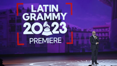 SEVILLE, SPAIN - NOVEMBER 16: Manuel Abud, CEO, Latin Recording Academy speaks onstage during the Premiere Ceremony for The 24th Annual Latin Grammy Awards on November 16, 2023 in Seville, Spain. (Photo by Carlos Alvarez/Getty Images for Latin Recording Academy)