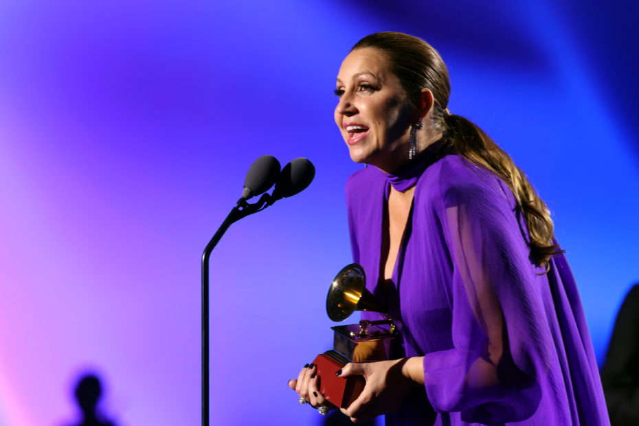 SEVILLE, SPAIN - NOVEMBER 16: Niña Pastori accepts the award for Best Flamenco Album onstage during The 24th Annual Latin Grammy Awards on November 16, 2023 in Seville, Spain. (Photo by Rodrigo Varela/Getty Images for Latin Recording Academy)
